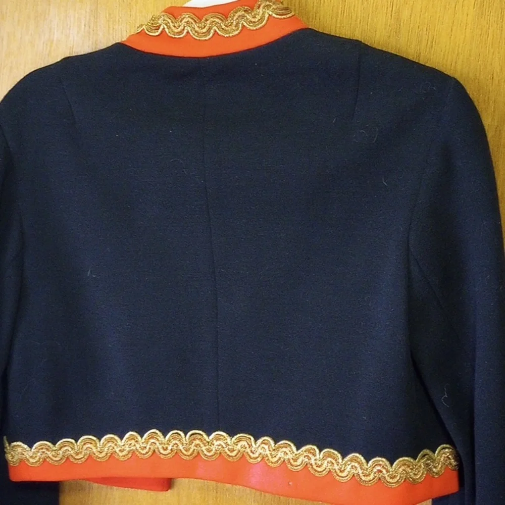 Vintage Sleeveless Dress w/ Matching Jacket. Black, Red & Gold - Picture 5 of 6